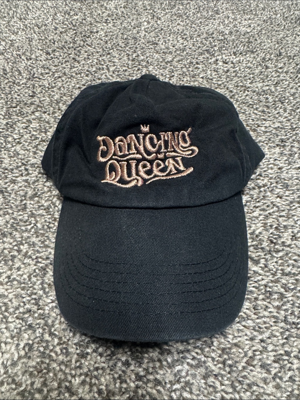 ABBA Black 'Dancing Queen' Embroidered Baseball Cap